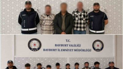 Bayburt’ta göçmen kaçakçılığı ve insan ticaretiyle mücadele kapsamında gerçekleştirilen operasyonlarda,