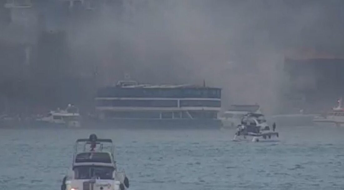 Bebek Sahili’nde yaşanan bir tekne yangını, Kıyı Emniyeti ve itfaiye