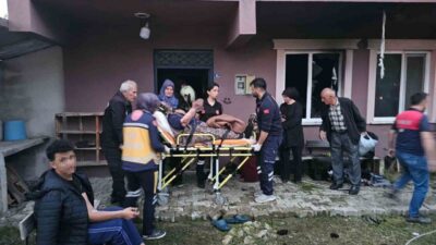 Kastamonu’nun Çatalzeytin ilçesinde, sobayı yakmak amacıyla kullanılan bir benzin bidonunun