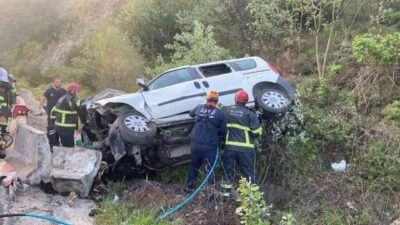Bilecik’te meydana gelen trafik kazasında bir kamyonet şarampole uçtu ve