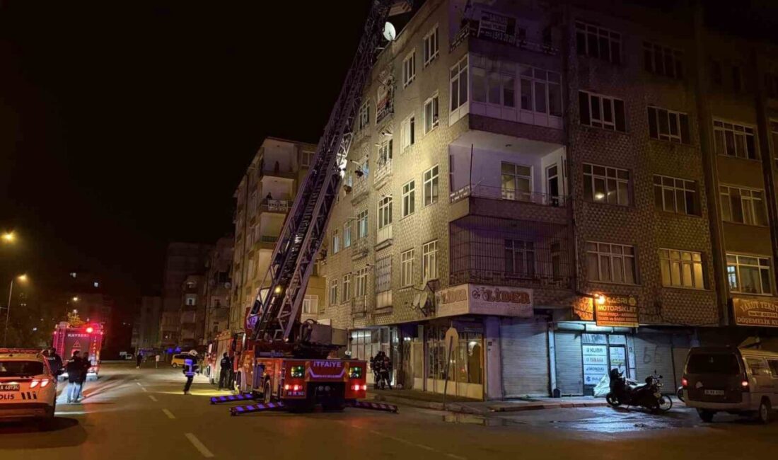 Kayseri’nin Melikgazi ilçesinde bulunan bir binanın bodrum katında çıkan yangın,