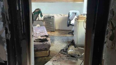 Bodrum ilçesinde bulunan bir işyerinin üst katında meydana gelen yangın,