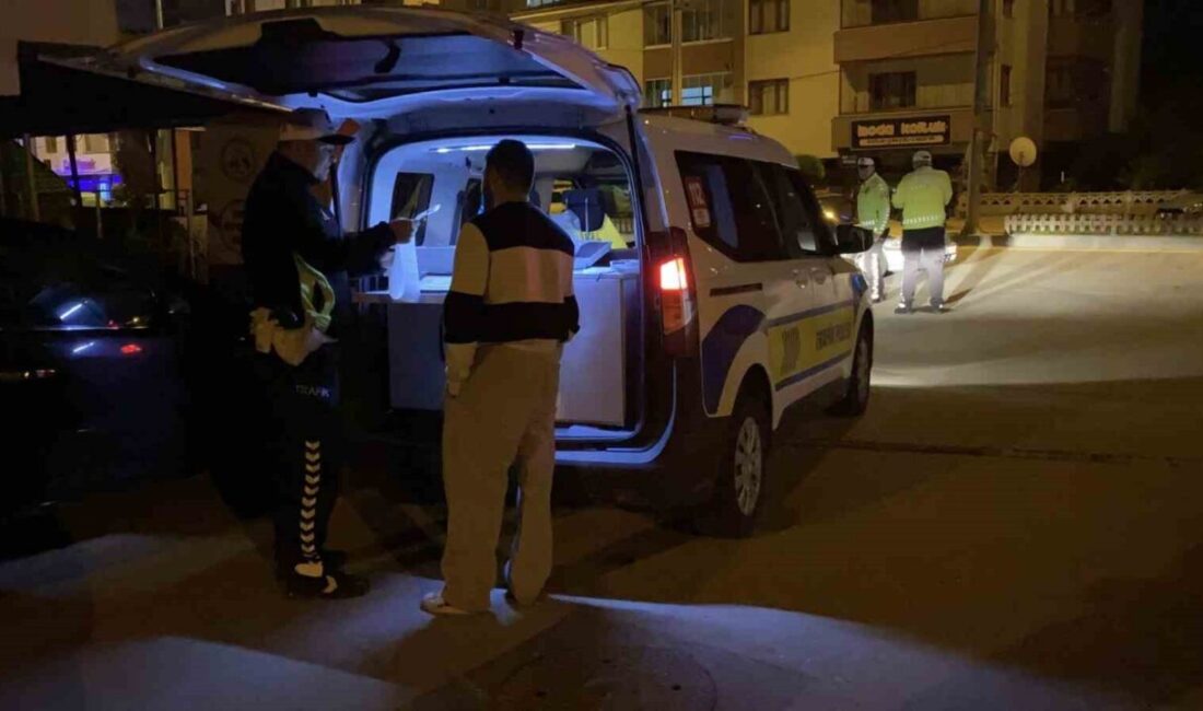Bolu’da polis ekipleri tarafından gece saatlerinde gerçekleştirilen trafik denetiminde kural