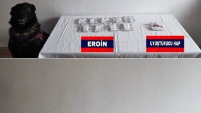 Bolu’da jandarma ekipleri tarafından durdurulan bir araçta ele geçirilen uyuşturucuyla