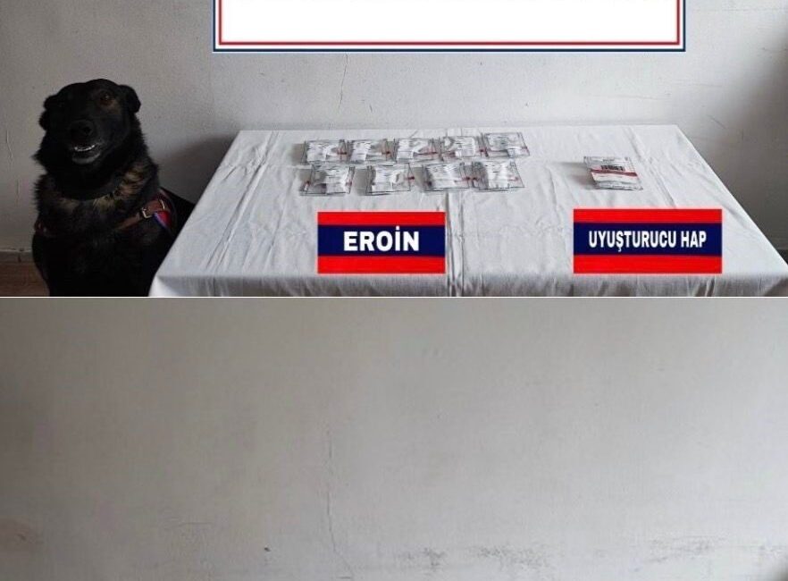 Bolu’da jandarma ekipleri tarafından durdurulan bir araçta ele geçirilen uyuşturucuyla