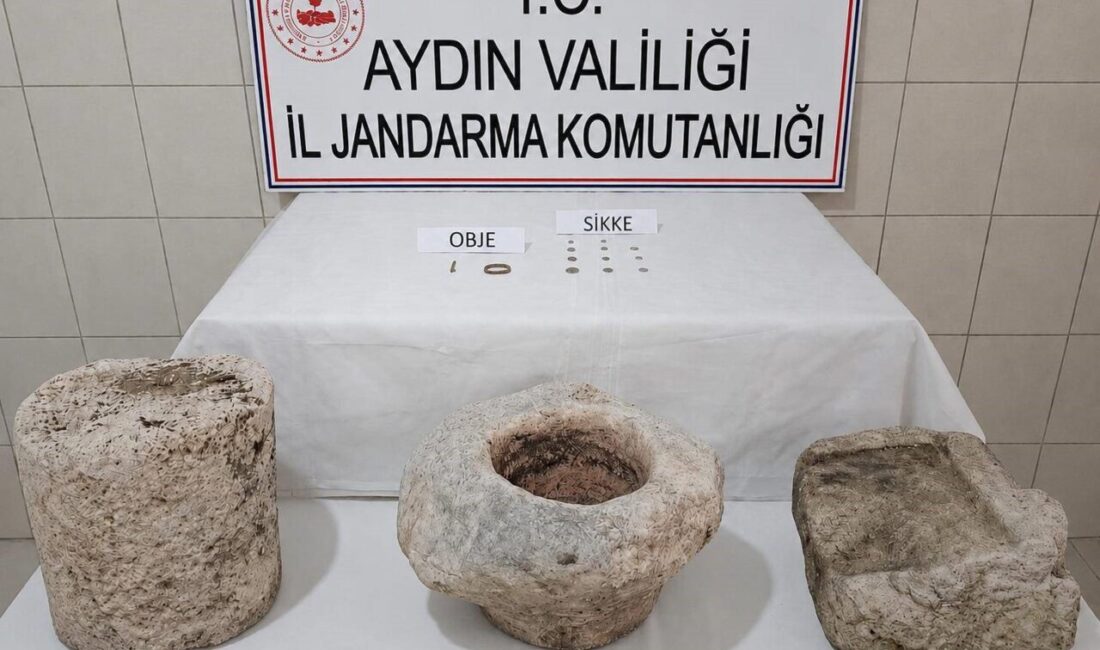 Aydın’ın Bozdoğan ilçesinde gerçekleştirilen operasyonda, Roma dönemine ait tarihi eserler