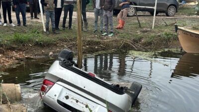 Bursa’da bir otomobilin kontrolünü kaybederek Ulubat Gölü’ne uçması sonucu meydana