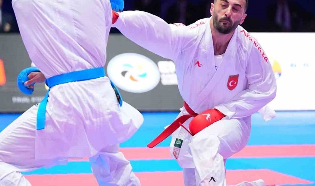 Almanya’da düzenlenen Büyükler Avrupa Karate Şampiyonası’nda Türk sporcu Uğur Aktaş,