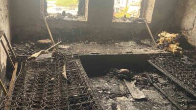 Çardak köyünde meydana gelen ev yangınında bir kişi yaralandı ve