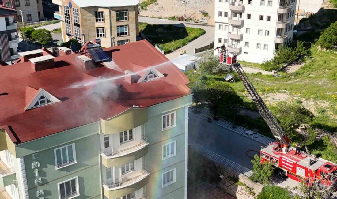 Nevşehir’de bir apartmanın çatı katındaki bir mutfakta çıkan yangın, itfaiye