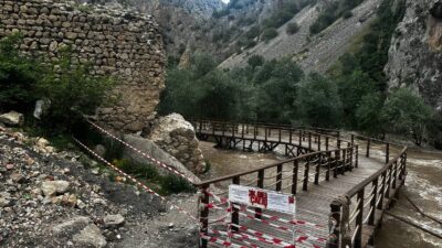 Yozgat’ın Aydıncık ilçesinde bulunan Kazankaya Kanyonu, Çekerek Irmağı’ndaki su seviyesinin