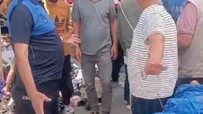 Ceylanpınar ilçesinde zabıta ekipleri, pazar yeri denetimleri sırasında bir esnaf
