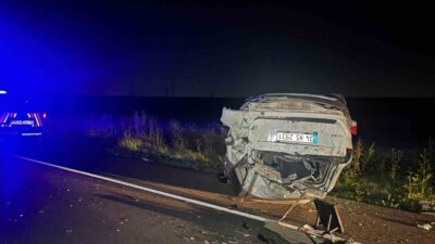 Çorlu ilçesinde meydana gelen trafik kazasında, sürücüsünün kontrolünü kaybettiği SUV