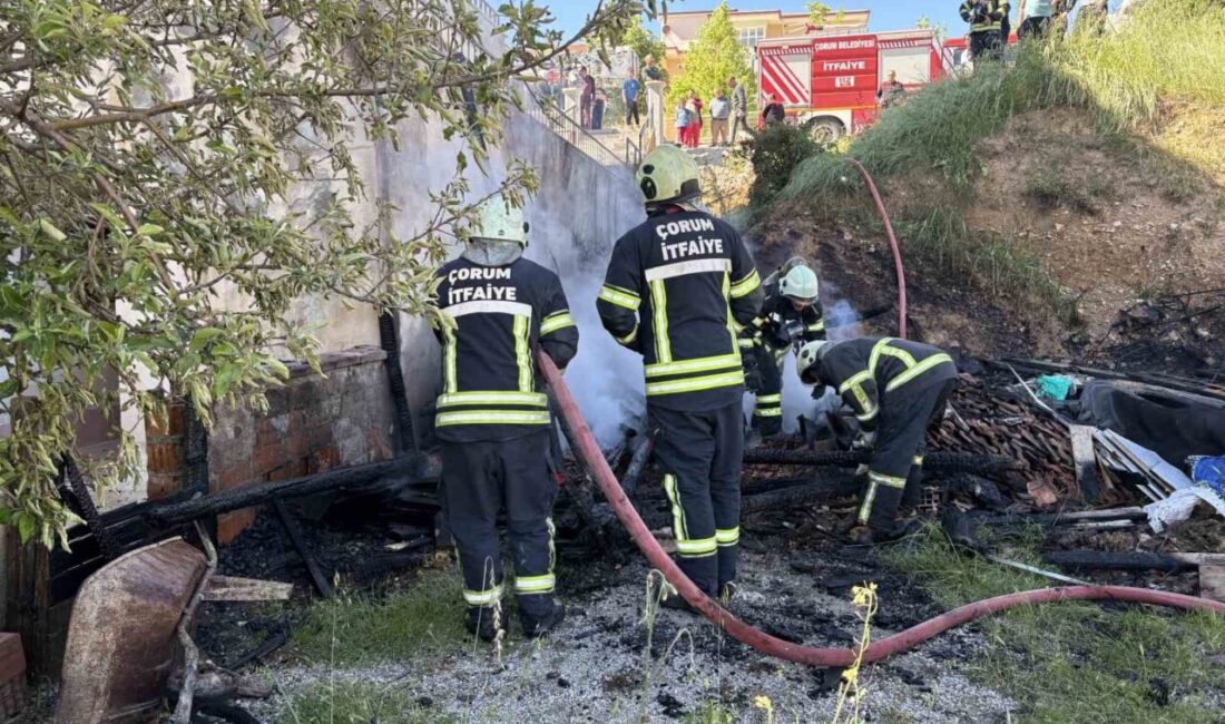 Çorum ilinde bulunan bir apartmanın tandırlık bölümünde çıkan yangın, itfaiye