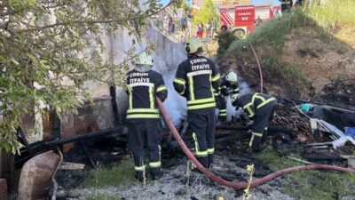 Çorum ilinde bulunan bir apartmanın tandırlık bölümünde çıkan yangın, itfaiye