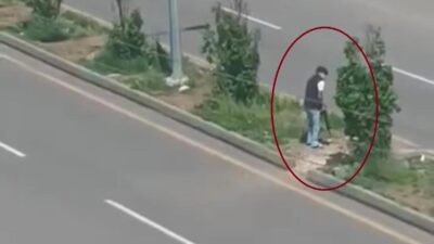Diyarbakır’ın Yenişehir ilçesinde bir saldırganın silahla ateş etmeye hazırlandığı anlar,