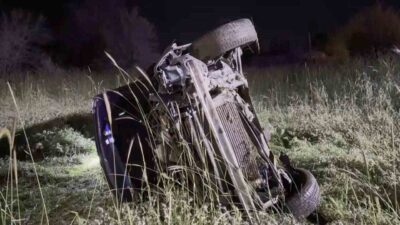 Elazığ’da meydana gelen trafik kazasında bir otomobil, domuz çarpması sonucu
