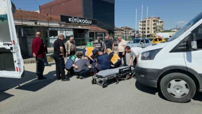 Düzce’de meydana gelen trafik kazasında bir minibüs ile motosiklet çarpıştı,