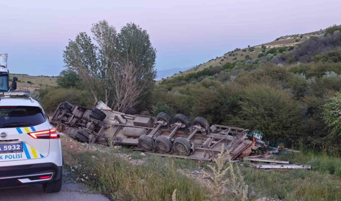 Akçadağ ilçesinde meydana gelen bir trafik kazasında, bir tırın şarampole