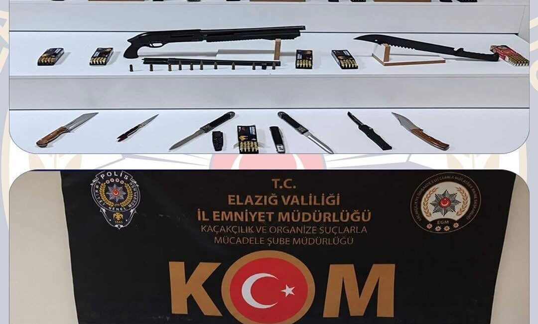 Elazığ’da polis ekipleri tarafından gerçekleştirilen operasyonlarda 9 adet ruhsatsız silah