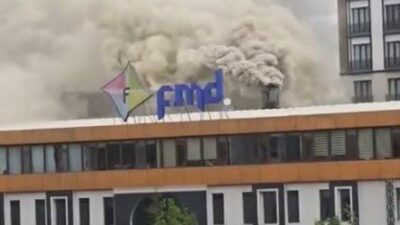 Elazığ şehrindeki bir restoranın bacasında meydana gelen yangın büyük bir