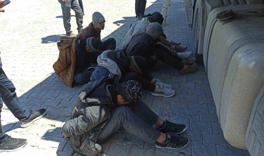 Erbaa ilçesinde polis ekipleri tarafından durdurulan bir tırda, konteyner içine