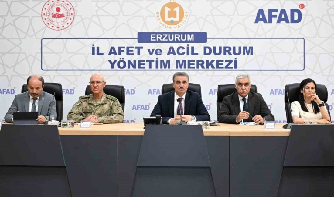 Erzurum Valisi Aydın Baruş’un liderliğinde, Afet Acil Yönetim Merkezi’nde “Sığınak