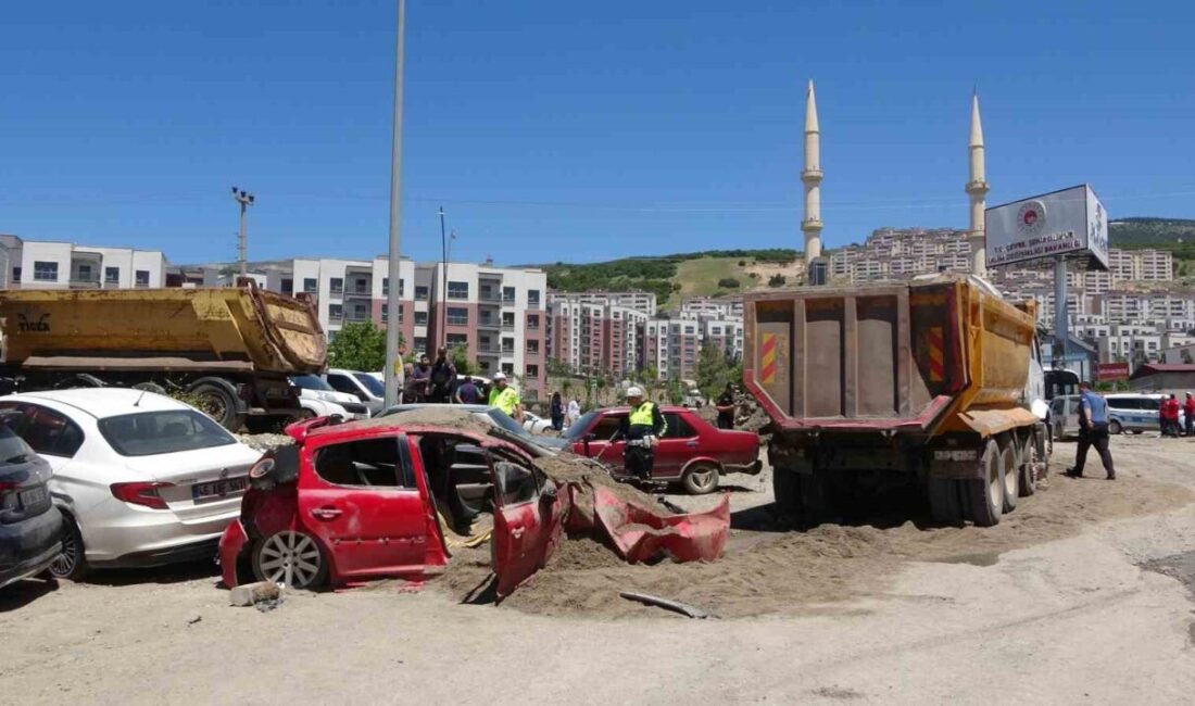 Kahramanmaraş’ta bir kum yüklü kamyonun fren sisteminde meydana gelen arıza