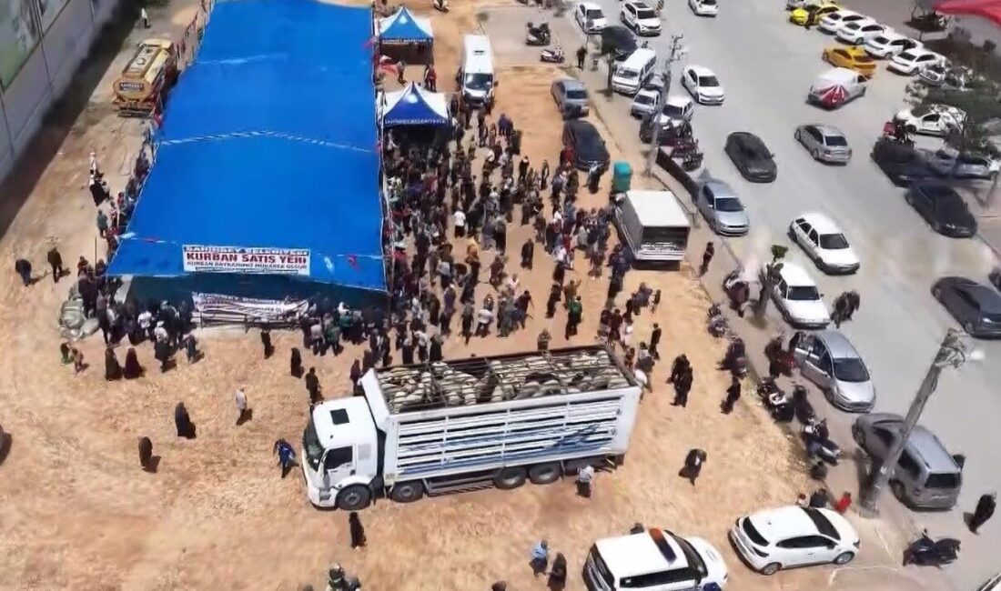 Gaziantep’te polis ekipleri, kurban pazarlarında dron kullanarak denetimler gerçekleştirdi. Dronlar