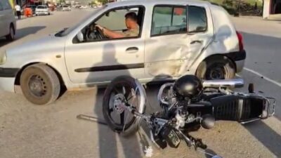 Gaziantep’in İslahiye ilçesinde bir otomobil ile çarpışan motosiklet sürücüsü yaralandı.