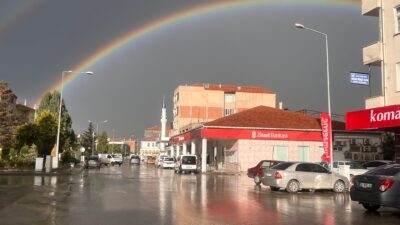 Yozgat’ın Yerköy ilçesinde dün etkili olan sağanak yağışın ardından gökyüzünde