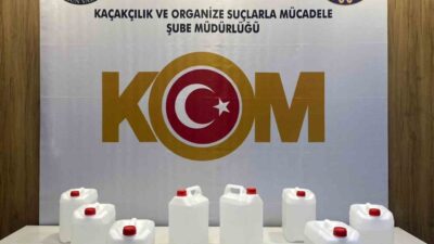 Samsun’un İlkadım ilçesinde gerçekleştirilen kaçakçılık operasyonunda 40 litre etil alkol