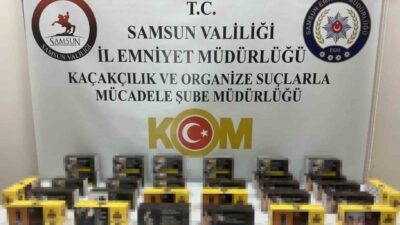 Samsun’un İlkadım ilçesinde polis ekipleri, bir iş yerinde gerçekleştirilen operasyonda