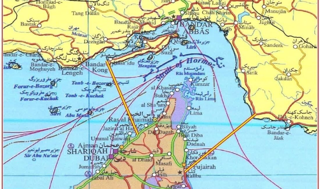 İran’ın Hürmüz Boğazı’ndaki askeri kontrol bölgelerini gösteren bir harita yayınlayan