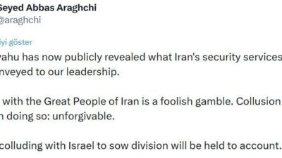 İran Dışişleri Bakanı Abbas Arakçi, İsrail Başbakanı Binyamin Netanyahu’nun ülkesine