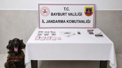 Bayburt’ta gerçekleştirilen operasyonda 291 adet ekstazi hap, hassas terazi, uyuşturucu