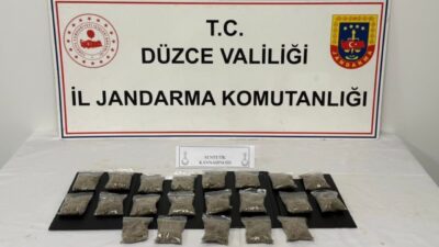 Düzce’de son bir hafta içinde gerçekleştirilen jandarma operasyonlarında 23 uyuşturucu