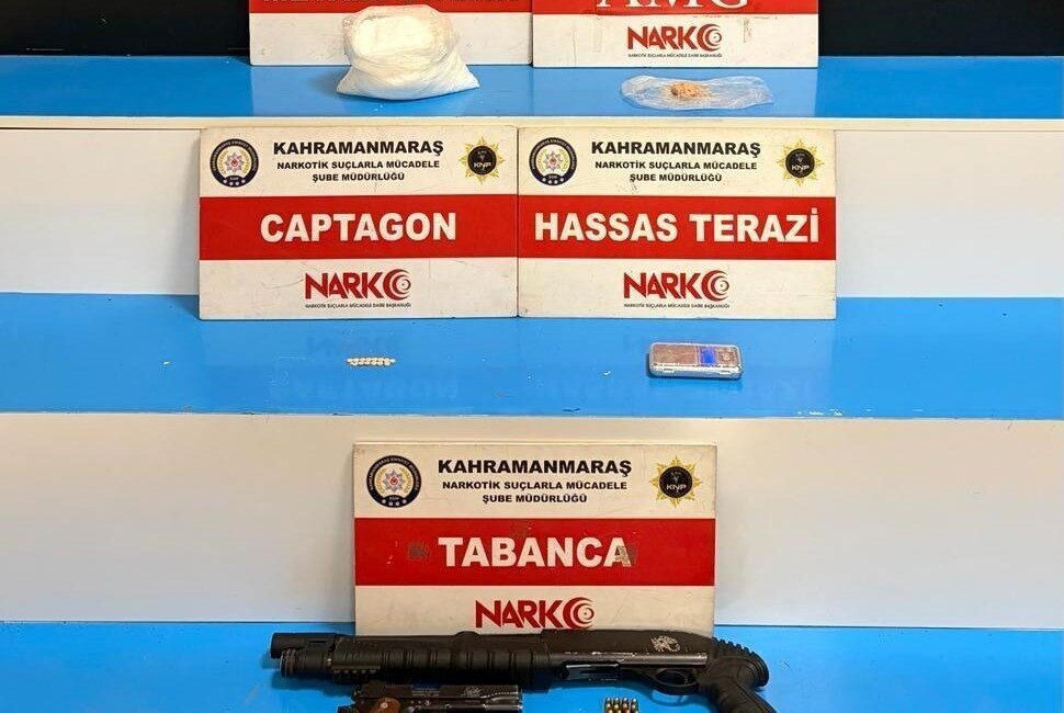 Kahramanmaraş’ta düzenlenen bir uyuşturucu operasyonunda 1 kilo 150 gram metamfetamin