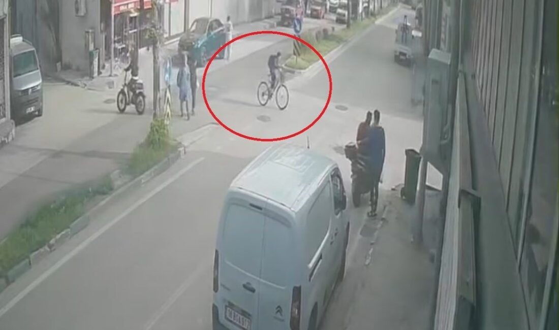 Bir bisiklet sürücüsünün karar verme noktasında yaşadığı tereddüt, Bursa’da bir