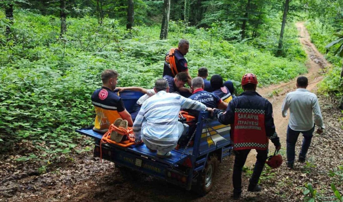 Akyazı ilçesinde kros motosikletiyle ormanlık alanda gezerken dere yatağına düşen