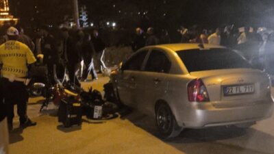 Keşan ilçesinde, bir otomobil ile motosikletin çarpışması sonucu meydana gelen