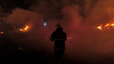 Kırıkhan ilçesinde bulunan Karadurmuşlu Mahallesi’nde bir bahçede çıkan yangın, hızlı