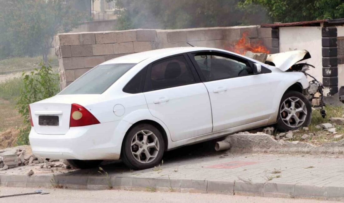 Yahşihan ilçesinde meydana gelen bir trafik kazasında sürücü kontrolü kaybederek