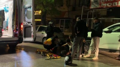 Burdur’da, yağmurun neden olduğu kaygan bir yolda motosiklet sürücüsünün kontrolünü