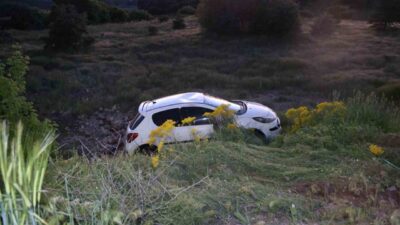 Nevşehir’de bir sürücü, köpeğe çarpmamak için yaptığı manevra sonucu otomobilinin