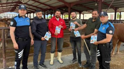 Erzincan’da polis ekipleri, Kurban Bayramı öncesinde hayvan pazarlarında artan yoğunluk