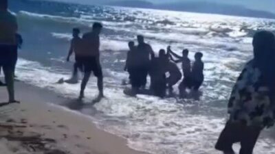 Kuşadası ilçesine bağlı Davutlar Mahallesi’ndeki Sevgi Plajı’nda meydana gelen iki