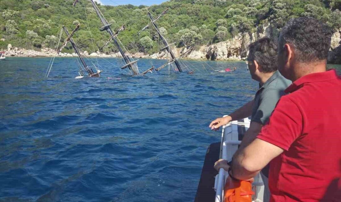 Marmaris ilçesine bağlı Akvaryum Koyu’nda batan tur teknesinde bulunan 110