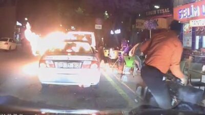 Mersin’de akşam saatlerinde park halindeki bir aracın çalıştırıldığı esnada motor
