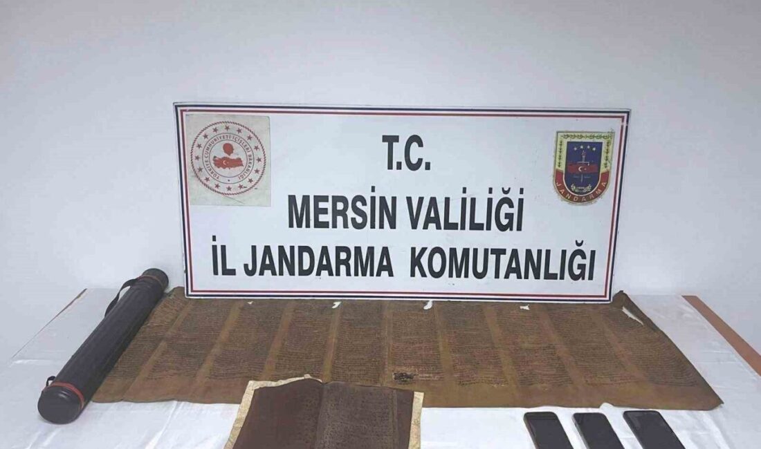 Mersin’de Jandarma ekiplerinin düzenlediği operasyonda tarihi eser kaçakçılığına karıştığı şüphelenilen